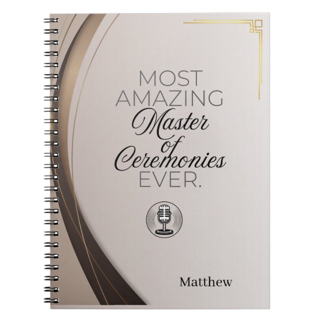 Cuaderno El maestro más asombroso de las ceremonias persona (Frente)
