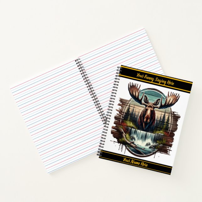 Cuaderno El majestuoso alce junto a una serena cascada al a (Interior)