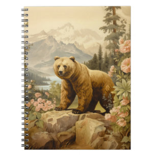 Cuaderno El majestuoso oso oso oso grizzly en un bosque
