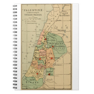 Cuaderno El mapa de Palestina dividió por las 12 tribus de