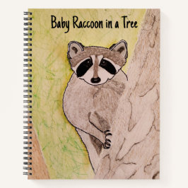 Cuaderno El mapache bebé en un árbol