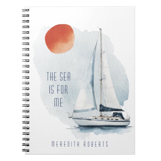 Cuaderno El mar es para mí una cita motivacional (Frente)