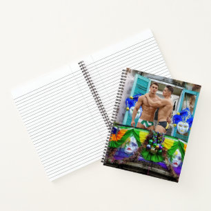 Cuaderno El Mardi Gras de SlipperyJoe enmascara abalorios d