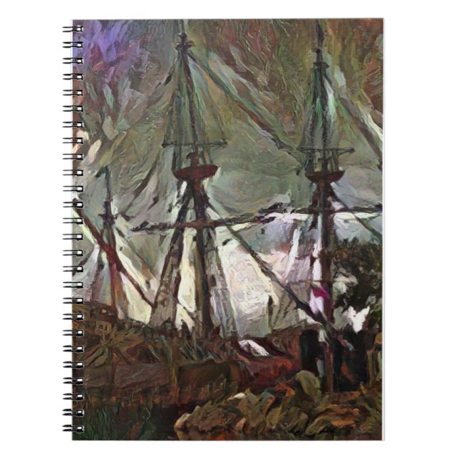 Cuaderno El Mayflower 2 en arte A.I. caprichoso (Frente)