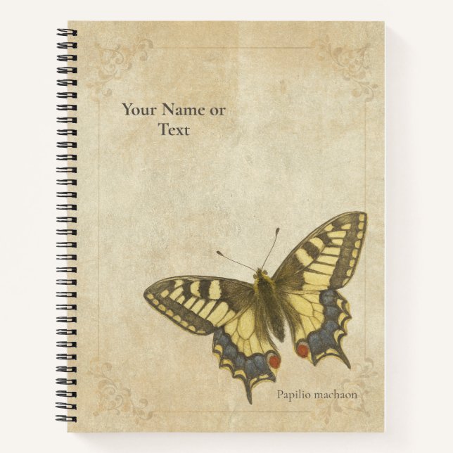 Cuaderno El "Meadow Aristocrat" Vintage Papilio Machaon (Anverso)