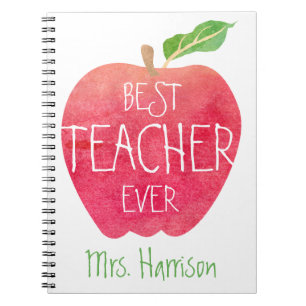 Cuaderno El mejor profesor Apple siempre rojo personalizado