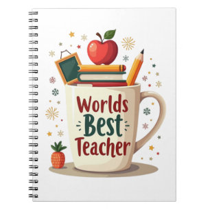 Cuaderno El mejor profesor del mundo adorado con colores