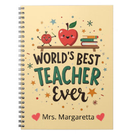 Cuaderno El mejor profesor del mundo - Gracioso diseño lúdi