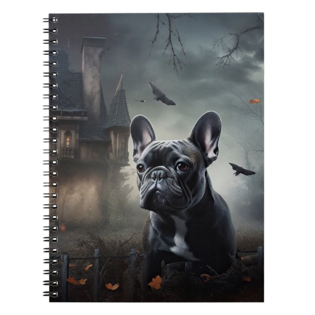Cuaderno El miedo de Halloween en el Bulldog francés (Frente)