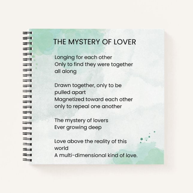 Cuaderno El Misterio De Los Amantes - Poema Del Amor (Anverso)