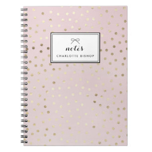 Cuaderno El modelo de puntos del Relieve metalizado dorado
