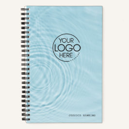Cuaderno El moderno logotipo del Light Blue Water combina e