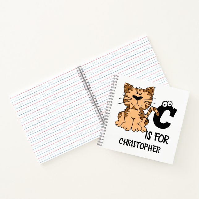 Cuaderno El monograma C del personalizado es para gatos lin (Interior)