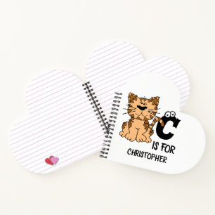 Cuaderno El monograma C del personalizado es para gatos lin