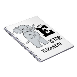 Cuaderno El monograma E de personalizado es para elefante d