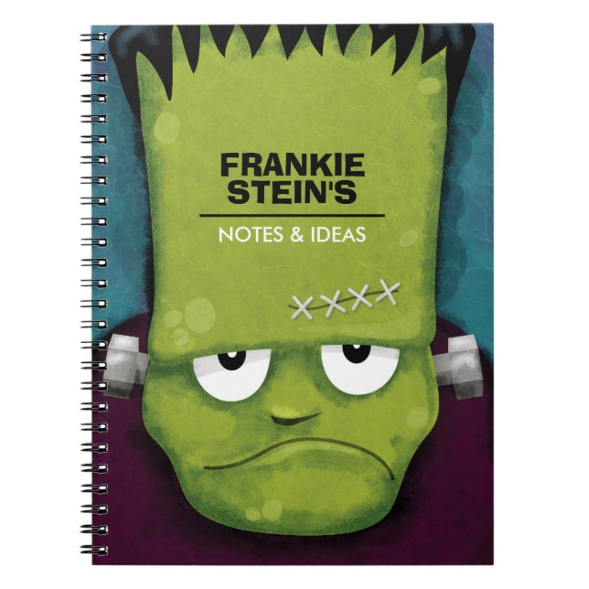 Cuaderno El monstruo de Frankenstein gruñón personalizado (Frente)