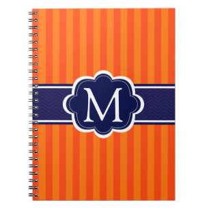 Cuaderno El naranja raya inicial de encargo del monograma