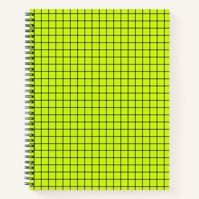 Cuaderno El New Yellow Black Grid College gobierna un bloc  (Anverso)