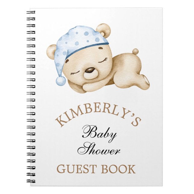 Cuaderno El niño pequeño Teddy Bear Baby Shower personaliza (Frente)