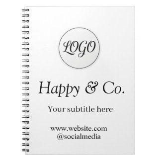 Cuaderno el nombre de su empresa subtítulo logotipo sitio w