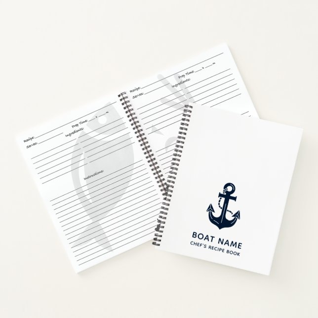 Cuaderno El nombre de tu barco Ancla Azul (Interior)