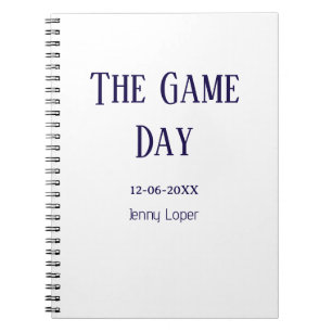 Cuaderno el nombre del partido del club de fútbol del día d