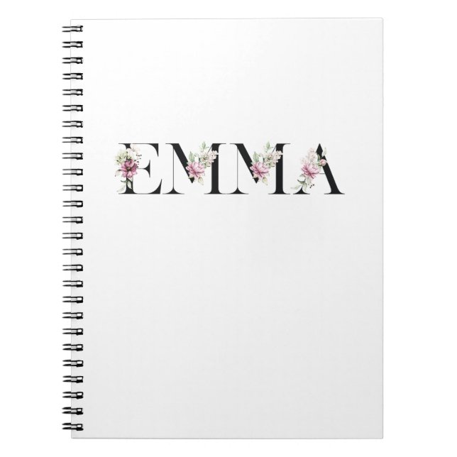 Cuaderno El nombre Emma. Nombres de mujeres. (Frente)