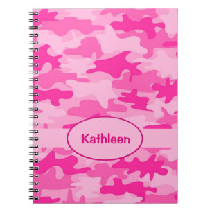 Cuaderno El nombre personalizó la escritura del camuflaje