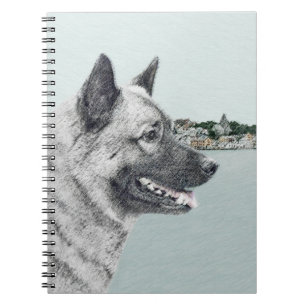 Cuaderno El noruego Elkhound en la pintura del pueblo - Art