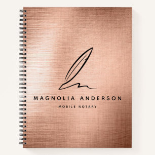 Cuaderno El notario móvil Quill Rosa Gold se cepilló Metali