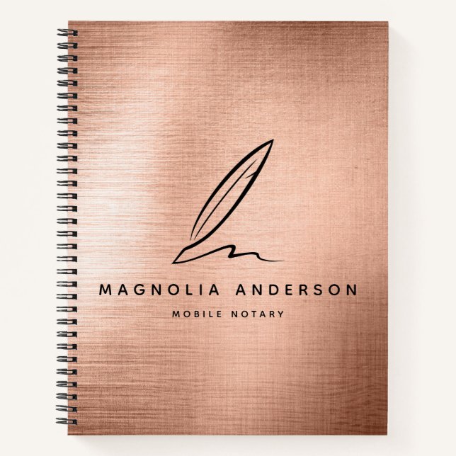 Cuaderno El notario móvil Quill Rosa Gold se cepilló Metali (Anverso)