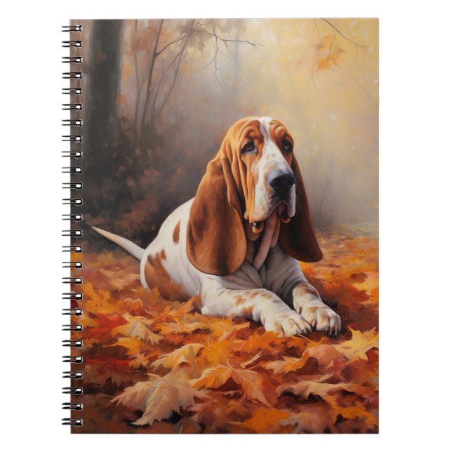 Cuaderno El óbice basset en las hojas de otoño se inspira (Frente)