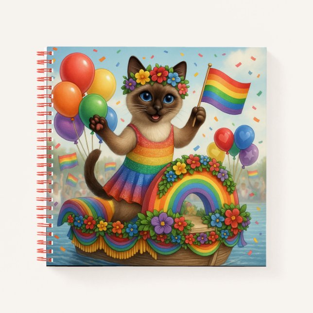 Cuaderno El orgullo del gato provoca el orgullo LGBTQ inspi (Anverso)