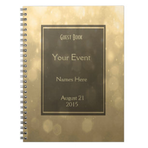 Cuaderno El oro Bokeh enciende el libro de visitas