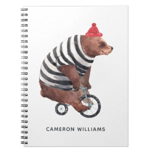 Cuaderno El oso de la diversión de la bicicleta el   añad