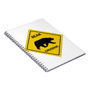 Cuaderno El oso de SlipperyJoe cruzando la silueta del oso 