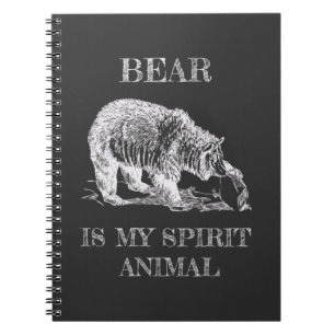 Cuaderno El oso es mi espíritu Animal divertido cita diseño