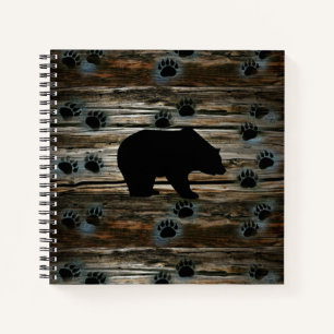 Cuaderno El oso negro traza madera rústica