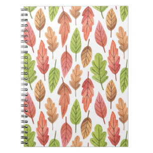 Cuaderno El otoño deja la acuarela: patrón de la naturaleza