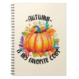 Cuaderno El otoño es mi color favorito: calabaza y hojas