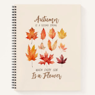Cuaderno El otoño es una segunda primavera - hojas caídas