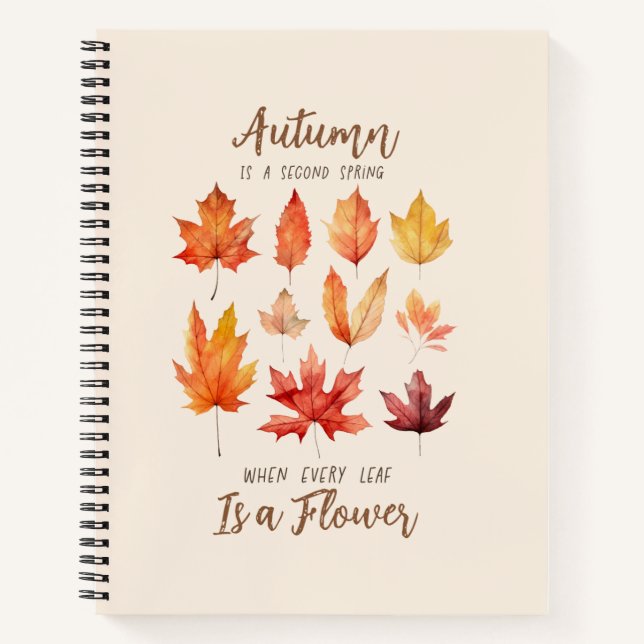Cuaderno El otoño es una segunda primavera - hojas caídas (Anverso)