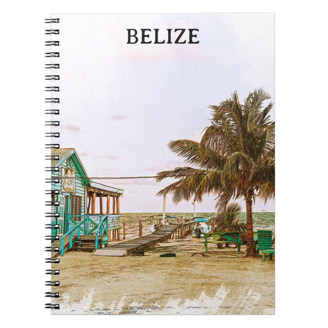Cuaderno El paisaje de playa del Caribe de Belice (Frente)