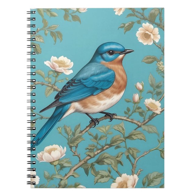 Cuaderno El pájaro azul William Morris inspiró a Turquois (Frente)