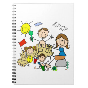 Cuaderno El palillo figura la diversión de la playa de la f