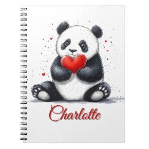 Cuaderno El Panda lindo con el nombre de Personalizable
