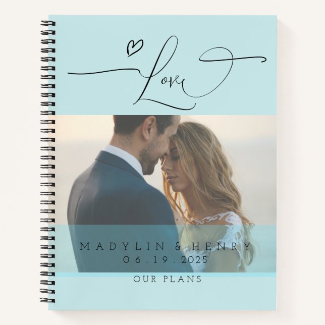 Cuaderno El paraíso romántico ama al Boda personalizado (Anverso)