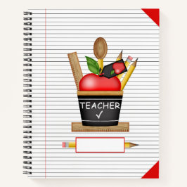 Cuaderno El pastel de Apple del profesor rige el papel de p