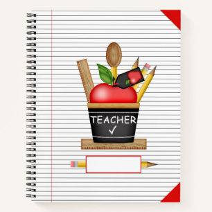 Cuaderno El pastel de Apple del profesor rige el papel de p