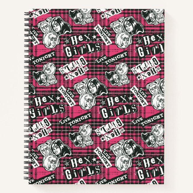 Cuaderno El patrón a cuadros punk de las Hex Girls (Anverso)